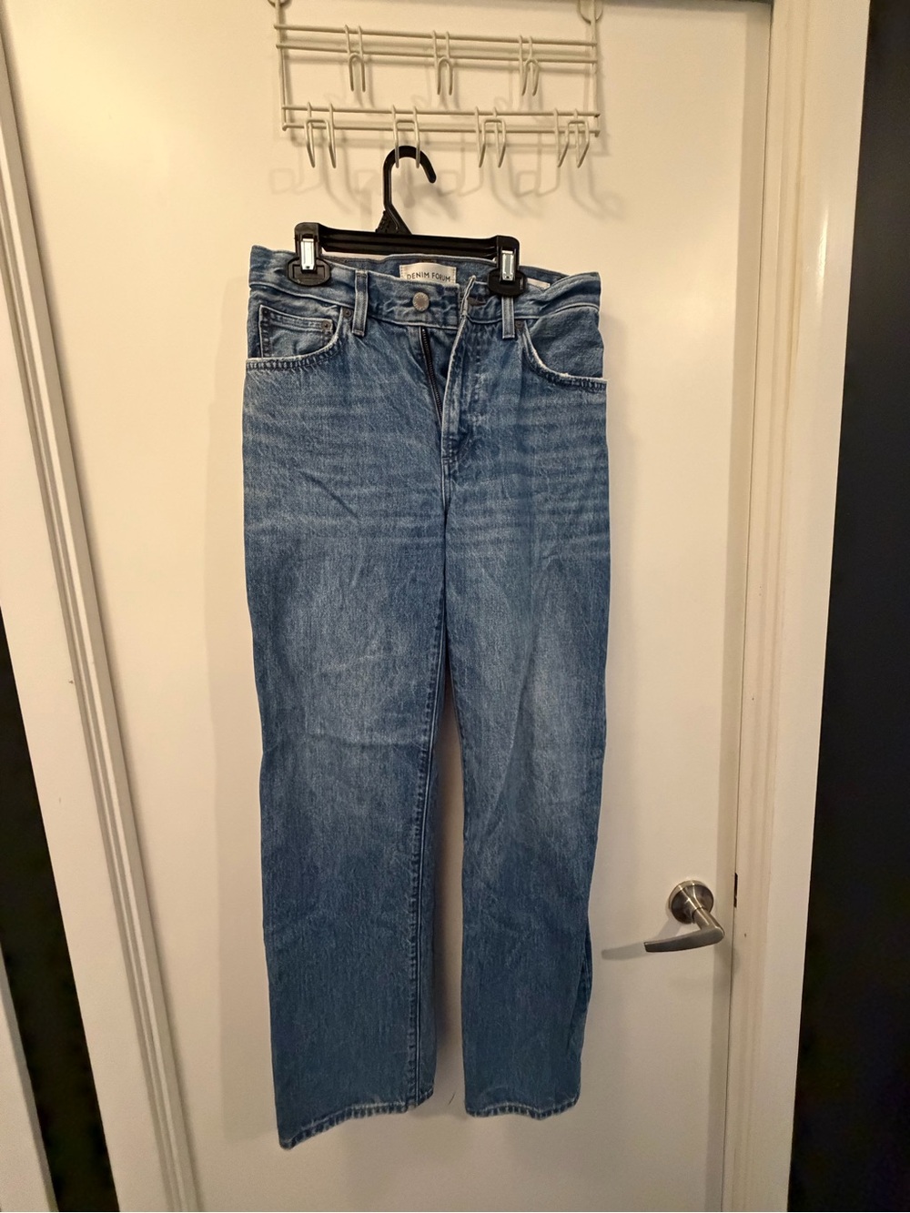 Denim Forum Women’s Straight Leg Jeans in Light Blue